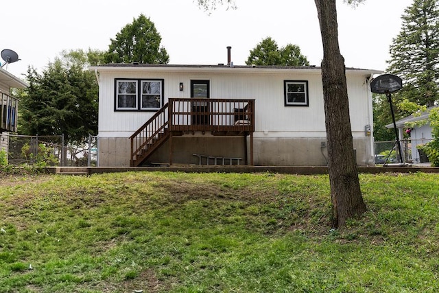 906 Central Park Dr, Round Lake Beach, IL 60073 - view of front of property with a deck and stairway