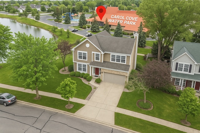 1086 Brighton Dr, Carol Stream, IL 60188 - bird's eye view of a large body of water