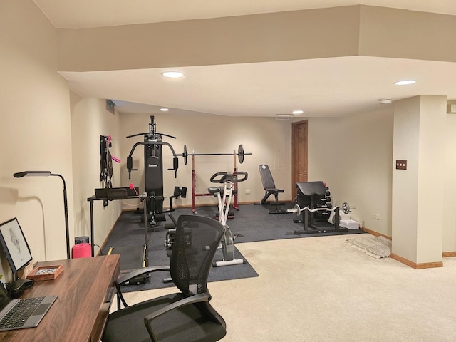 1086 Brighton Dr, Carol Stream, IL 60188 - workout area featuring recessed lighting and baseboards