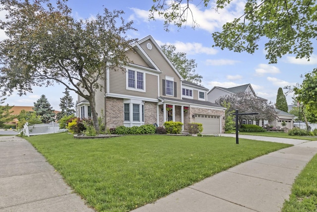 1086 Brighton Dr, Carol Stream, IL 60188 - traditional-style home featuring concrete driveway, brick siding, and a garage