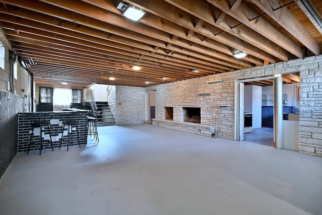 2808 Struckman Ave, River Grove, IL 60171 - below grade area with a stone fireplace