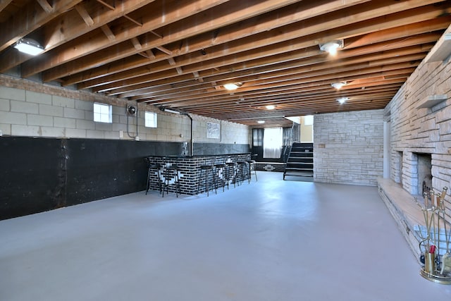 2808 Struckman Ave, River Grove, IL 60171 - basement with stairway and a bar