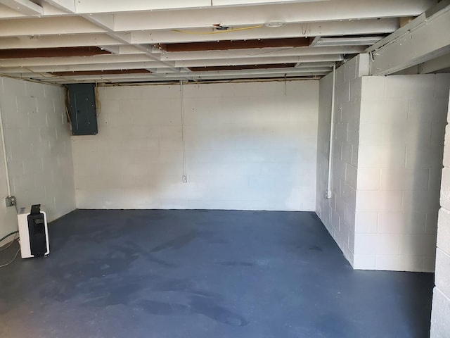 53 N Walnut St, Manteno, IL 60950 - unfinished basement with electric panel and concrete block wall