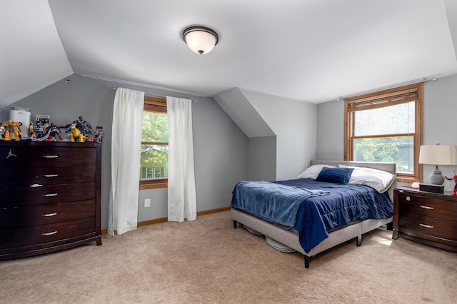 2655 N 3853rd Rd, Sheridan, IL 60551 - bedroom featuring vaulted ceiling, light carpet, and baseboards