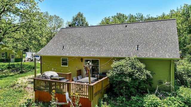 2655 N 3853rd Rd, Sheridan, IL 60551 - back of property featuring roof with shingles and a wooden deck