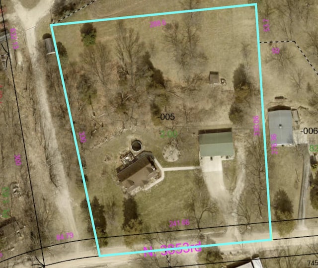 2655 N 3853rd Rd, Sheridan, IL 60551 - aerial map of property and surrounding area featuring property parcel outlined