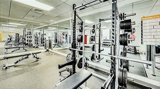 910 S Michigan Ave Unit 1805, Chicago, IL 60605 - workout area with a paneled ceiling