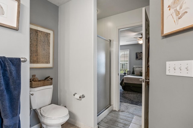 713 Sedgegrass Dr, Champaign, IL 61822 - full bath with ensuite bath, a stall shower, and a ceiling fan