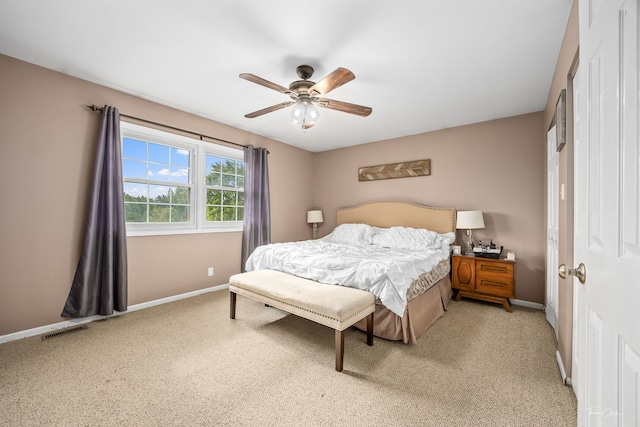 20005 S Mallory Dr, Frankfort, IL 60423 - bedroom featuring baseboards, light carpet, a closet, and a ceiling fan