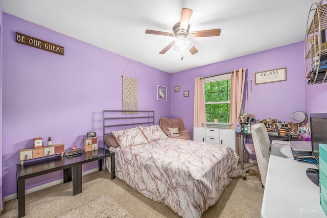20005 S Mallory Dr, Frankfort, IL 60423 - carpeted bedroom with an office area and ceiling fan