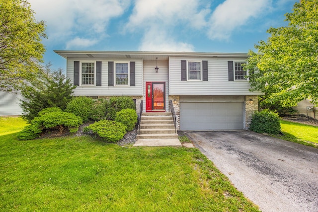 20005 S Mallory Dr, Frankfort, IL 60423 - raised ranch featuring a garage, driveway, and a front yard