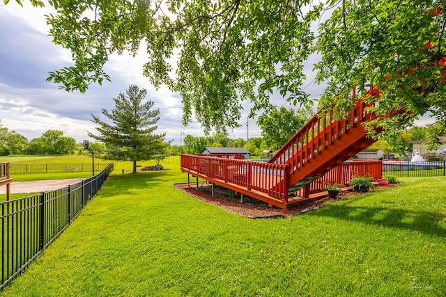 20005 S Mallory Dr, Frankfort, IL 60423 - view of yard featuring a wooden deck