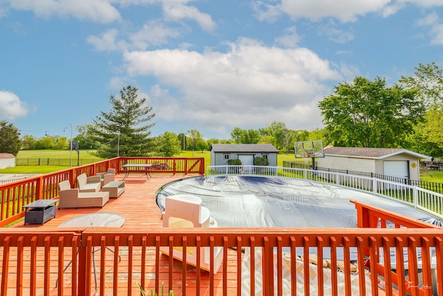 20005 S Mallory Dr, Frankfort, IL 60423 - wooden deck with an outdoor structure