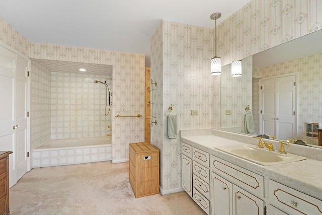43389 N Oakcrest Ln N, Zion, IL 60099 - bathroom featuring vanity and tiled shower / bath