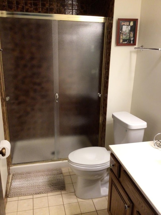 19533 Lake Shore Dr Unit 3N, Lynwood, IL 60411 - full bathroom featuring vanity, toilet, a shower stall, and tile patterned flooring