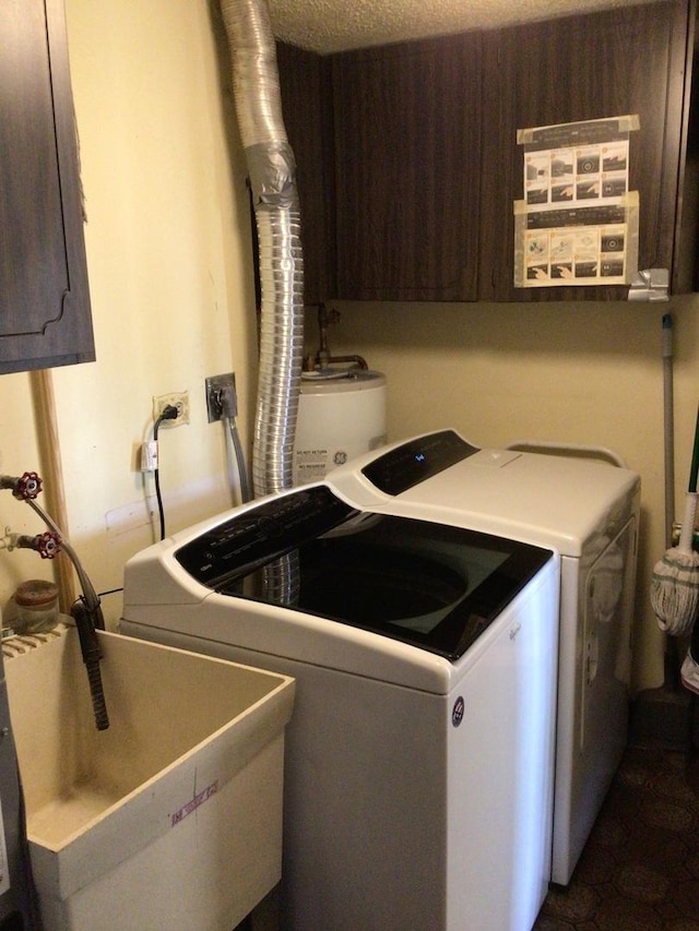 19533 Lake Shore Dr Unit 3N, Lynwood, IL 60411 - washroom featuring washer and dryer, cabinet space, and water heater