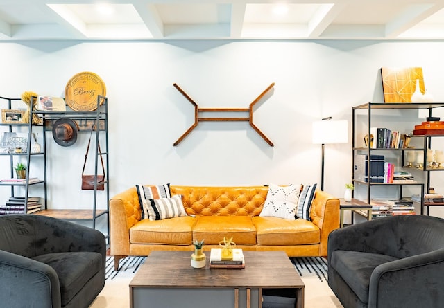 1009 Lathrop Ave, Forest Park, IL 60130 - living area featuring coffered ceiling and beamed ceiling