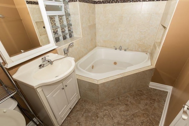 5940 W 88th Pl, Oak Lawn, IL 60453 - bathroom with a tub with jets, vanity, and toilet