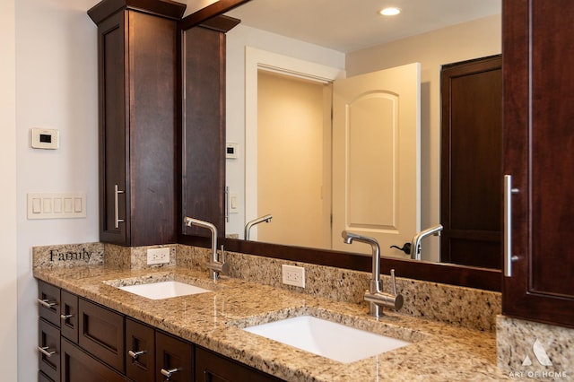 8519 S 82nd Ct, Hickory Hills, IL 60457 - bathroom featuring double vanity and recessed lighting