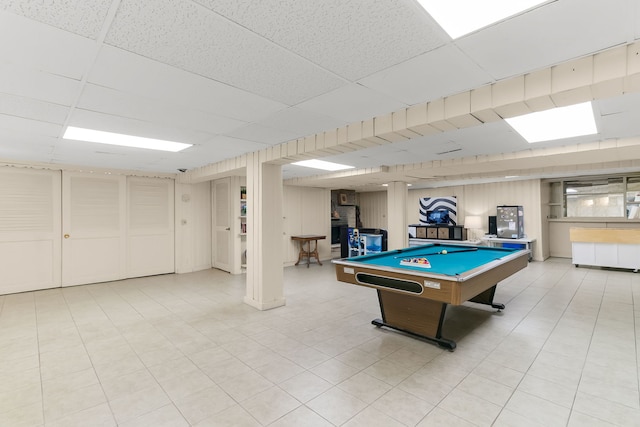 464 Northgate Ct, Riverside, IL 60546 - recreation room with billiards table and a paneled ceiling