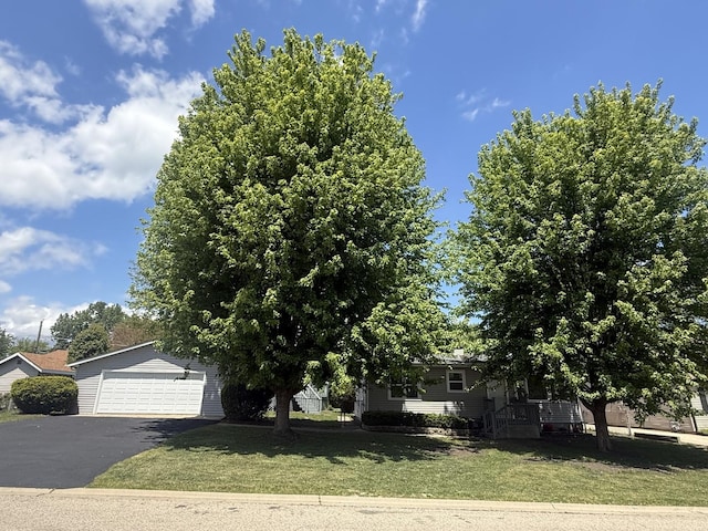 528 Ivy Ct, Round Lake Beach, IL 60073 - view of property hidden behind natural elements with a front lawn and a garage