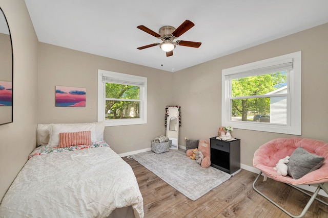 710 Sunset Ln, Shorewood, IL 60404 - bedroom featuring wood finished floors and ceiling fan