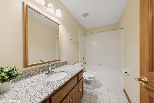 2631 Saltmeadow Rd, Naperville, IL 60564 - bathroom with toilet, vanity, tile patterned flooring, and bathtub / shower combination