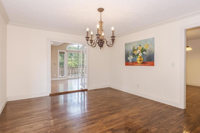 2004 Withers Ln, Bloomington, IL 61704 - empty room with a chandelier, wood finished floors, and crown molding