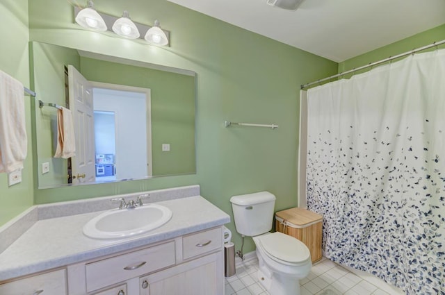 1924 Golden Gate Ln, Naperville, IL 60563 - full bath with toilet, vanity, tile patterned flooring, and curtained shower