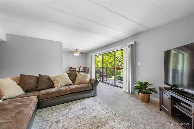 210 E Fountainview Ln Unit 2B, Lombard, IL 60148 - living area with carpet and a ceiling fan