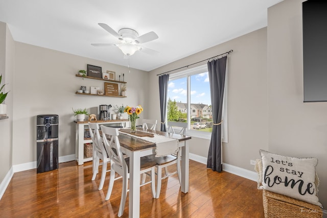27W314 Melrose Ln, Winfield, IL 60190 - dining area featuring wood finished floors, baseboards, and a ceiling fan