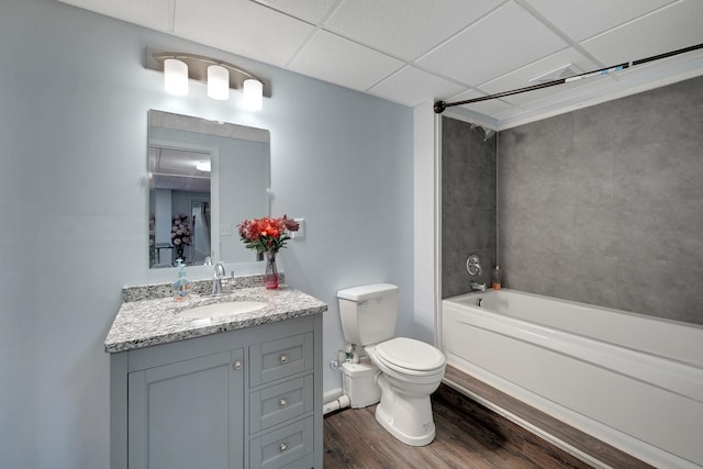 1565 Stefanie Ln, Bourbonnais, IL 60914 - full bathroom with wood finished floors, toilet, vanity, and shower / bath combination