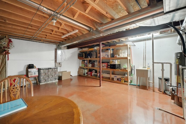1565 Stefanie Ln, Bourbonnais, IL 60914 - unfinished below grade area with electric panel and a sink