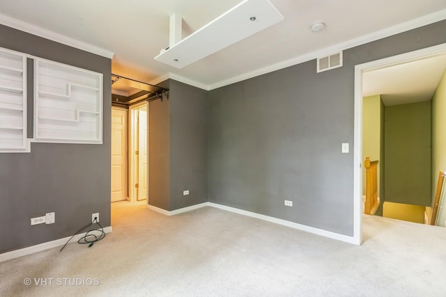 1418 W Split Oak Cir Unit 1418, Round Lake Beach, IL 60073 - unfurnished bedroom featuring carpet, baseboards, and crown molding