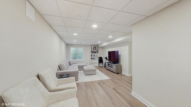 532 Ursuline Ave, Naperville, IL 60565 - living room with light wood-type flooring, recessed lighting, baseboards, and a drop ceiling
