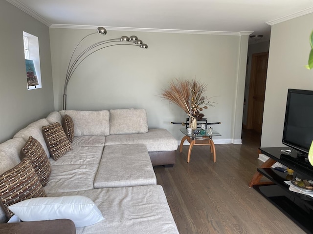 4549 N Canfield Ave, Norridge, IL 60706 - living area featuring ornamental molding, wood finished floors, and baseboards