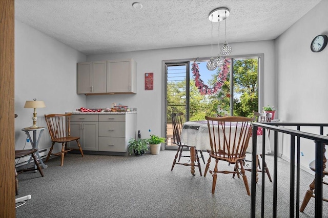 824 Mcgregor St Unit 4, Bloomington, IL 61701 - dining space featuring carpet floors and a textured ceiling