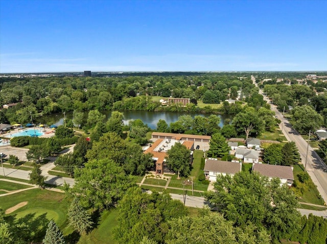 824 Mcgregor St Unit 4, Bloomington, IL 61701 - drone / aerial view of a large body of water and a pool area