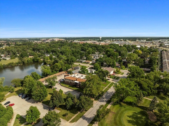 824 Mcgregor St Unit 4, Bloomington, IL 61701 - aerial overview of property's location with a large body of water and a tree filled landscape
