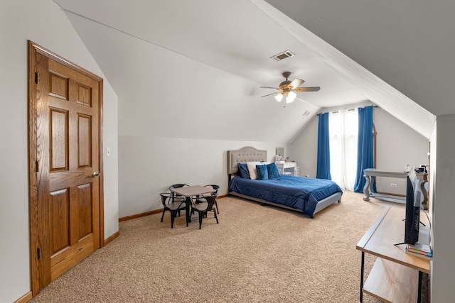 373 W Joliet Hwy, New Lenox, IL 60451 - bedroom with carpet floors, vaulted ceiling, and a ceiling fan