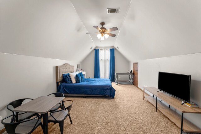 373 W Joliet Hwy, New Lenox, IL 60451 - bedroom featuring carpet floors, lofted ceiling, and ceiling fan