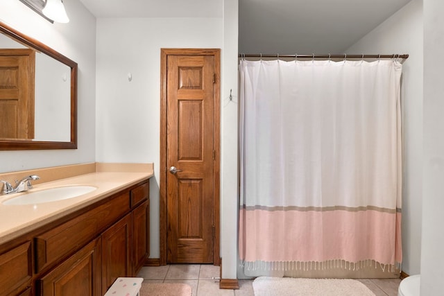 373 W Joliet Hwy, New Lenox, IL 60451 - bathroom with vanity, tile patterned flooring, and a shower with curtain