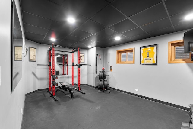 373 W Joliet Hwy, New Lenox, IL 60451 - exercise area featuring a paneled ceiling and recessed lighting