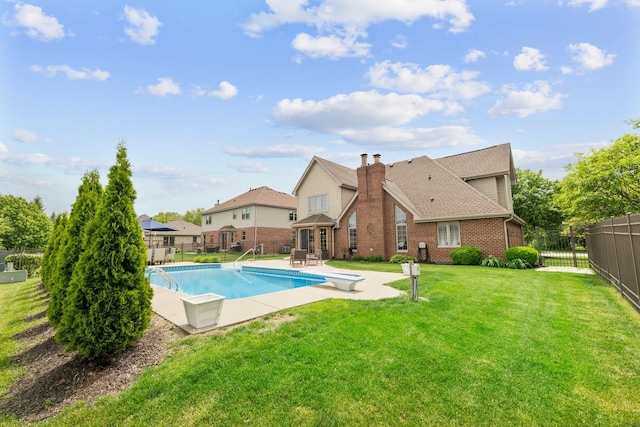 373 W Joliet Hwy, New Lenox, IL 60451 - view of pool with a patio, a fenced backyard, and a diving board