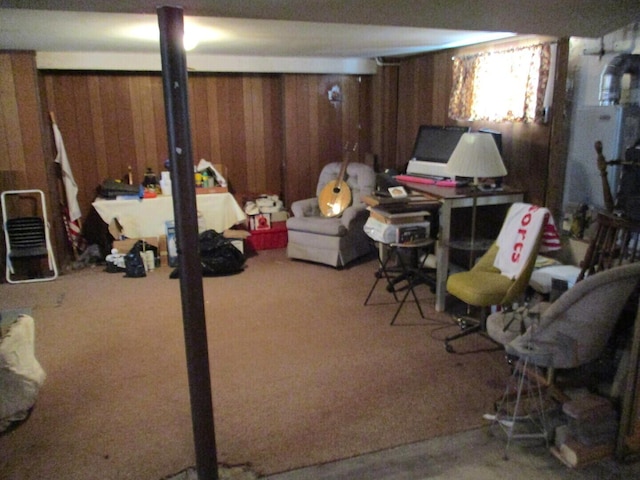 10918 S Ridgeway Ave, Chicago, IL 60655 - below grade area with carpet flooring and wooden walls