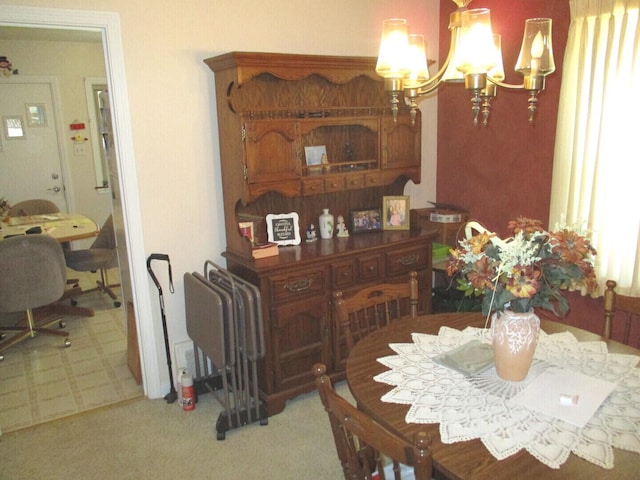10918 S Ridgeway Ave, Chicago, IL 60655 - dining area with a chandelier and light colored carpet