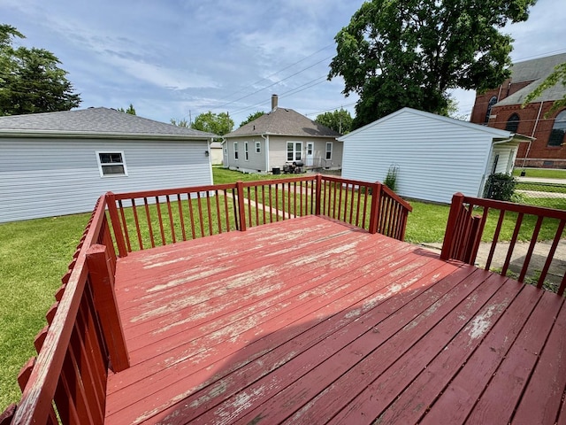 1303 W Locust St, Bloomington, IL 61701 - wooden terrace with a yard