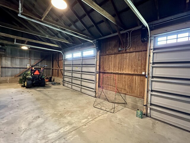 2034 Gittleson Rd, Rochelle, IL 61068 - garage featuring wooden walls