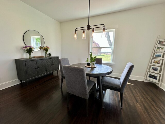 2034 Gittleson Rd, Rochelle, IL 61068 - dining area featuring dark wood-type flooring and baseboards