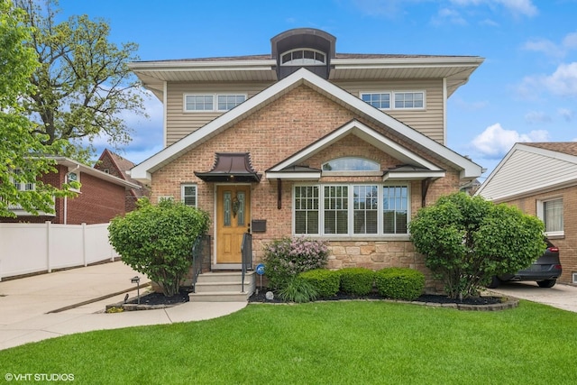 914 Meadowcrest Rd, La Grange Park, IL 60526 - view of front of property with brick siding, concrete driveway, and stone siding